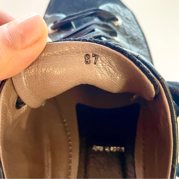 Ron White Black Leather Sneakers with Ultralight Wedge Outsole - EU 37 (US 6.5) - Picture 11 of 12